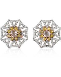 Artisan - 18K & Diamond And Diamond Sunburst Earrings - Lyst
