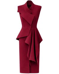 Julia Allert - Sleeveless Button-Front Draped Midi Dress - Lyst