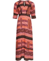 LAtelier London - Alyssa Floral Print Mix Midi Dress - Lyst