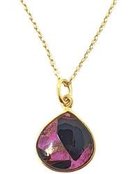 Harfi - Vermeil Plated Ruby July Birthstone Heart Charm Necklace - Lyst