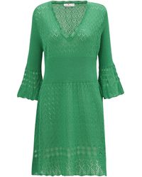 Peraluna - Yoho Openwork V-Neck Knit Mini Dress - Lyst