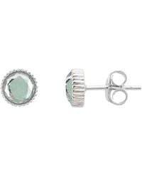 Auree - Barcelona Silver August Birthstone Stud Earrings Green Amethyst - Lyst