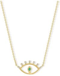 Jewelbird - Emerald & Diamond Snake Eye Necklace - Lyst