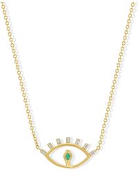 Jewelbird - Emerald & Diamond Snake Eye Necklace - Lyst