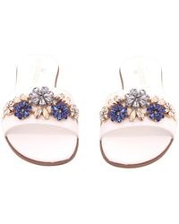 DAMAPREZIOSA - Flora Aquamarine Jewel Mule Sandal - Lyst