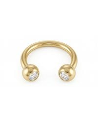 Zahav Jewelry - 10K Solid 16G 10Mm Round Cz Horseshoe Barbell - Lyst
