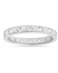 Kylie Harper - Celestial Diamond Cz Stackable Eternity Band Ring - Lyst