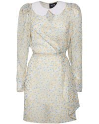 SVETA Milano - Columbia Floral Short Dress With Embroidered Collar - Lyst