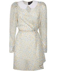 SVETA Milano - Columbia Floral Short Dress With Embroidered Collar - Lyst