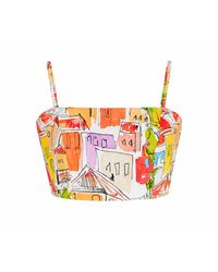 Richa Sharma - Handcrafted Cotton Linen Summer Bustier Top - Lyst