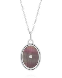 Cote Cache - Mother Of Pearl Mirror Pendant Necklace - Lyst