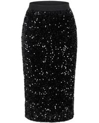 Modenaire - Sequin Midi Skirt With High Waist And Slim Pencil Silhouette - Lyst