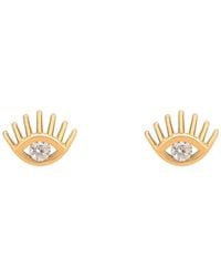 LÁTELITA London - Solid 14K Evil Eye Stud Earrings - Lyst