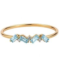 Belinda Jewelz - Aquamarine Full Baguette Birthstone Ring - Lyst