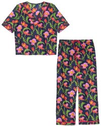 Inara - Indian Cotton Midnight Sweetpea Pyjama Set - Lyst