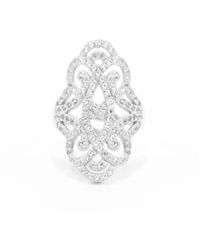 Seven Saints - Infinite Love Adjustable Pave Ring, Rhodium With Topaz - Lyst