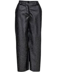 Conquista - Dark Faux Leather Culottes - Lyst