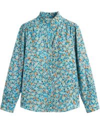 LAtelier London - Floral High-Neck Blouse - Lyst