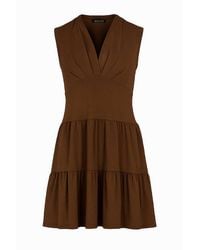 Conquista - Chocolate Cotton-Elastane Jersey Sleeveless Dress - Lyst