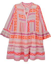 Cove - Aztec Neon Orange & Pink Dress - Lyst