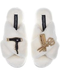 Laines London - Classic Laines Slippers With Hairdresser Brooches - Lyst