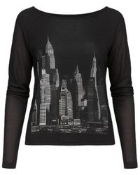 Conquista - Low Back Sheer Print Top - Lyst