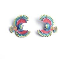 Nana Watanabe - Flying Bird Layered Embroidered Earrings - Lyst