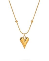 Ebru Jewelry - Minimalist Heart Love Statement Necklace - Lyst