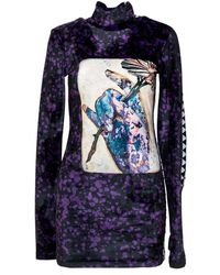 ARTISTA - Message Printed Velvet Tunic - Lyst