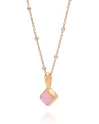 Nellou Jewellery - Diamond Opal Necklace Birthstone October Plated Sterling - Lyst