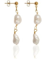 A Weathered Penny - Blair Pearl Studs - Lyst