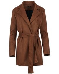 Conquista - Suede-Look Jacket With Belt - Lyst