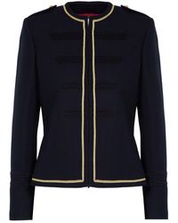 The Extreme Collection - Militar Cotton And Linen Blazer With Yellow Detail Oliver - Lyst