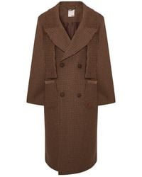 Pcfg - Wool Houndstooth Long Coat - Lyst