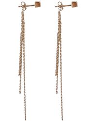 Herself Collections - 14K Cube Stud Chain Earrings - Lyst
