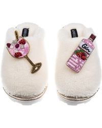 Laines London - Teddy Closed Toe Slippers With Gin & Fruit Glass Brooches - Lyst