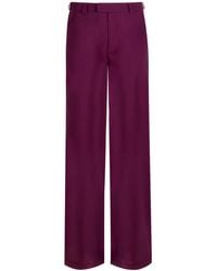 Gunda Hafner Ltd - Burgundy Mid Rise Straight Leg Merino Trousers - Lyst