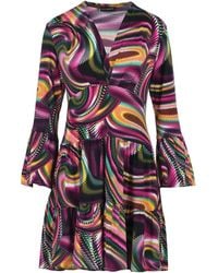 Conquista - Print Mulberry Jersey Tiered Dress - Lyst