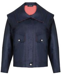Nocturne - Wide Collar Coated Jacket - Lyst