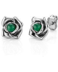 Unaloe - Emerald Floral Lobe Earrings Sterling – Luxury Jewelry For - Lyst
