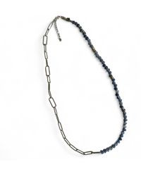 Clemence Wren - Jade Stone Paperclip Necklace - Lyst