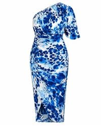 Girl In Mind - Ira One Shoulder Wrap Midi Dress - Lyst