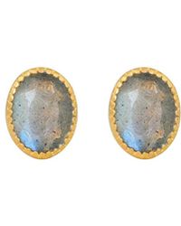 Opium Jewels - Faceted Oval Studs - Lyst