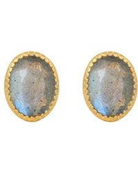 Opium Jewels - Faceted Oval Studs - Lyst