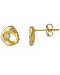 Spero London - Dripping Molten Natural Textured Sterling Authentic Earring - Lyst