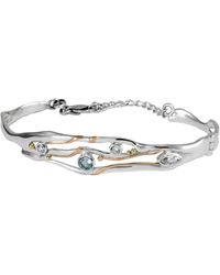 Isla Silver - Bangle With Topaz & Cubic Zirconia - Lyst