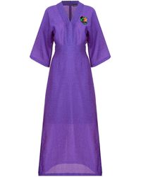 Nocturne - V-neck Purple Dress - Lyst