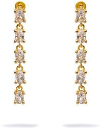Ebru Jewelry - Elegant Drop Down Diamonds Earrings - Lyst