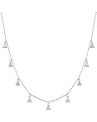 Spero London - Jewelled Triangle Sterling Station Necklace - Lyst