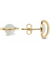 Kylie Harper - Opal Saturn Planet Celestial Stud Earrings - Lyst